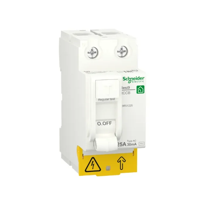 This residual current circuit breaker protects against electrical shock by direct or indirect contact and fire hazards.