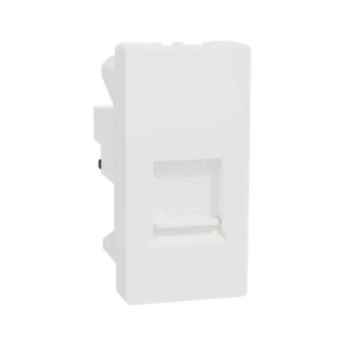 Schneider_M3TB1_RJ4M,_Telephone_Outlet,_Miluz_E,_6_Pin,_4_Wire,_mechanism_with_shutter,_white_powershop