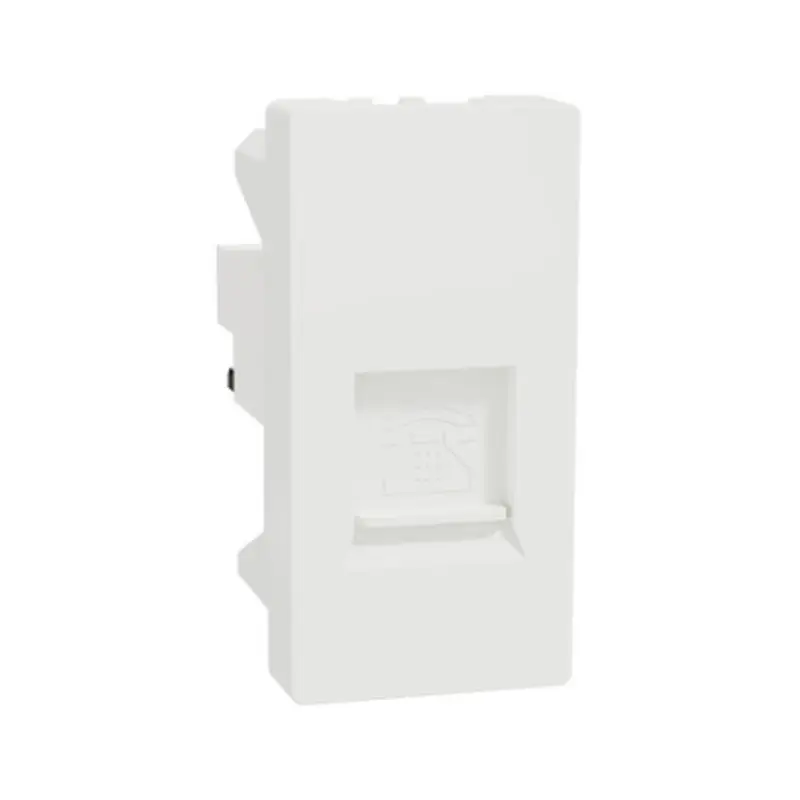 Schneider_M3TB1_RJ4M,_Telephone_Outlet,_Miluz_E,_6_Pin,_4_Wire,_mechanism_with_shutter,_white_powershop