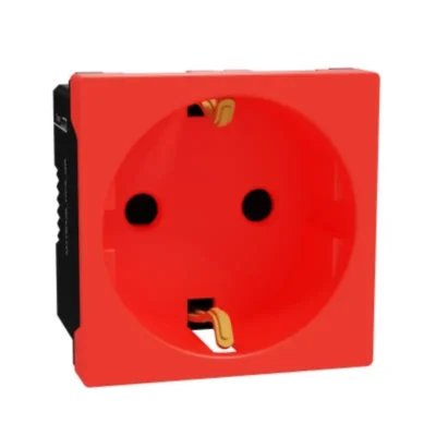Schneider_M3TB426_UPS_GR,_German_Socket_Outlet,_Miluz_E,_16A_250V,_2_Pin_with_Earth_UPS,_2_Module,_Red_powershop