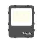 Schneider Mureva Floodlight packaging: Compact box (34.2x42.4x11.6 cm) containing 1 unit, 5.524 kg weight. Weatherproof design certified for safe transport