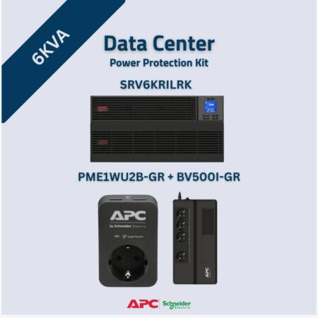 APC Power Protection Bundle – SRV6KRILRK 6000VA Online UPS + BV500I-GR Back UPS + PME1WU2B-GR Surge Protector