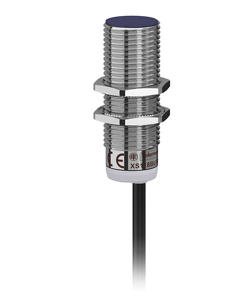 telemecanique XS118BLPBL2 | Inductive sensor XS1 M18, L53mm, brass, Sn5mm, 12..24VDC, cable 2m