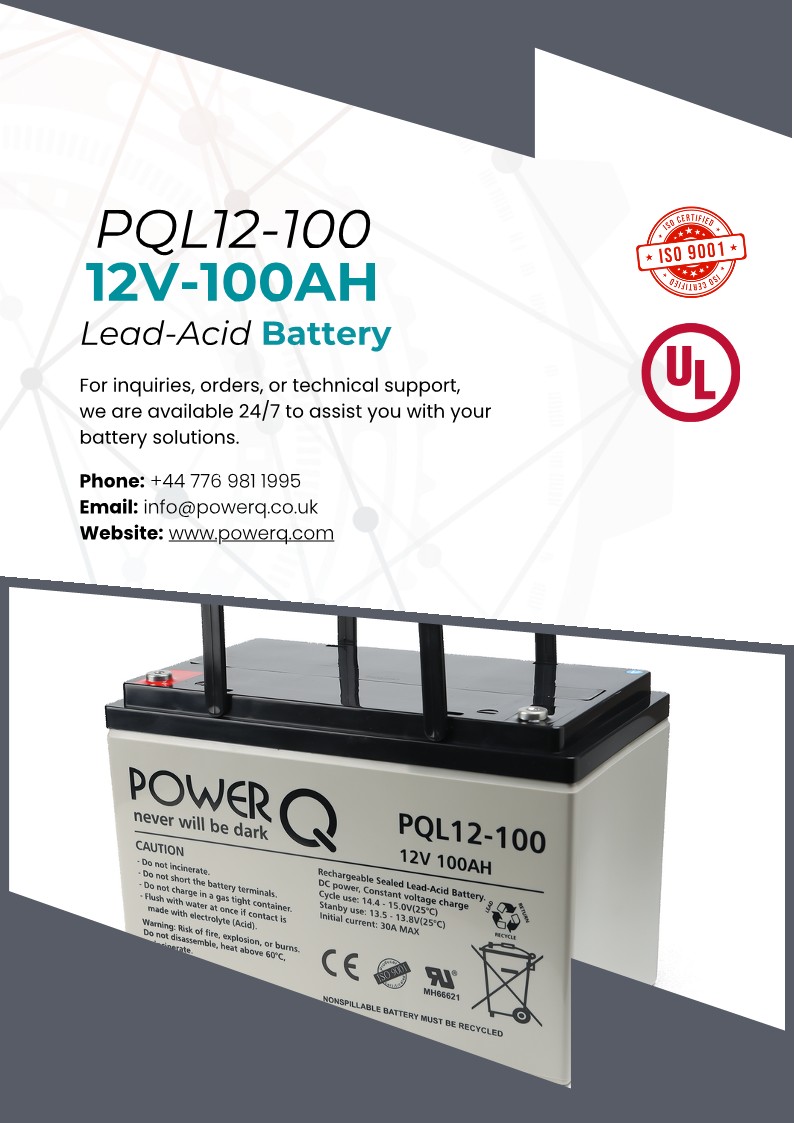 Power Q PQL12-100, 12V/100AH UPS Battery - Image 5