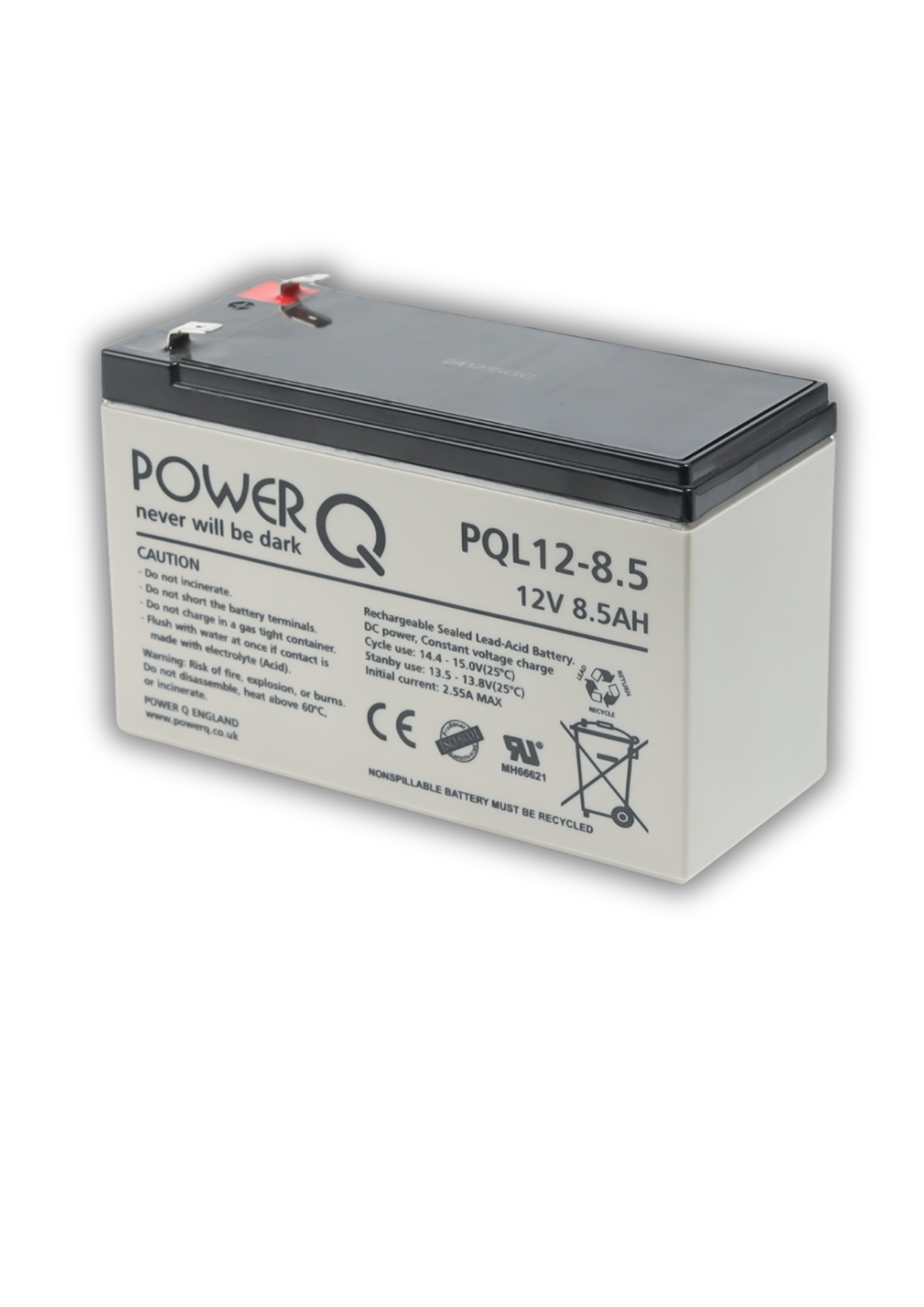 Power Q PQL12-8.5, 12V/8.5AH UPS Battery