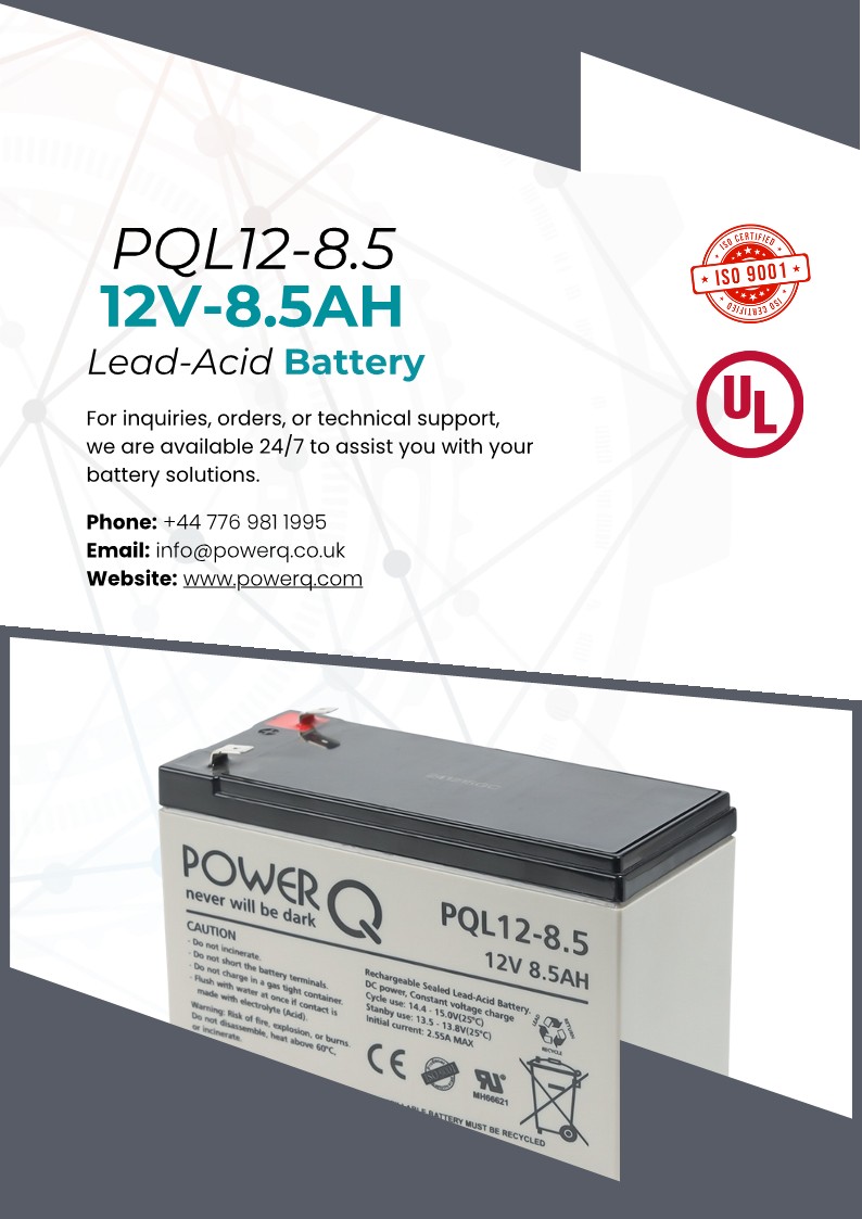 Power Q PQL12-8.5, 12V/8.5AH UPS Battery - Image 5