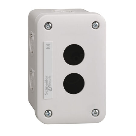 Schneider XALE2 | Empty control station, plastic, light grey, 2 cut-outs, for XB7