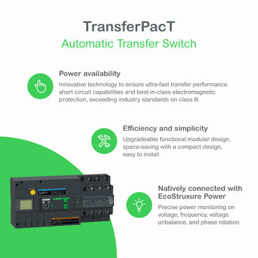 schneider TA16D4S1004TPE | automatic transfer switch, TransferPacT automatic, 100A, 4P, rotary, frame 160A - Image 2