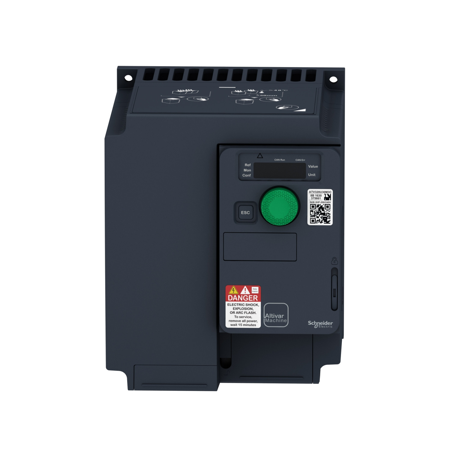 Schneider ATV320U40M3C ATV | Variable speed drive, Altivar Machine ATV320, 4 kW, 200...240 V, 3 phases, compact
