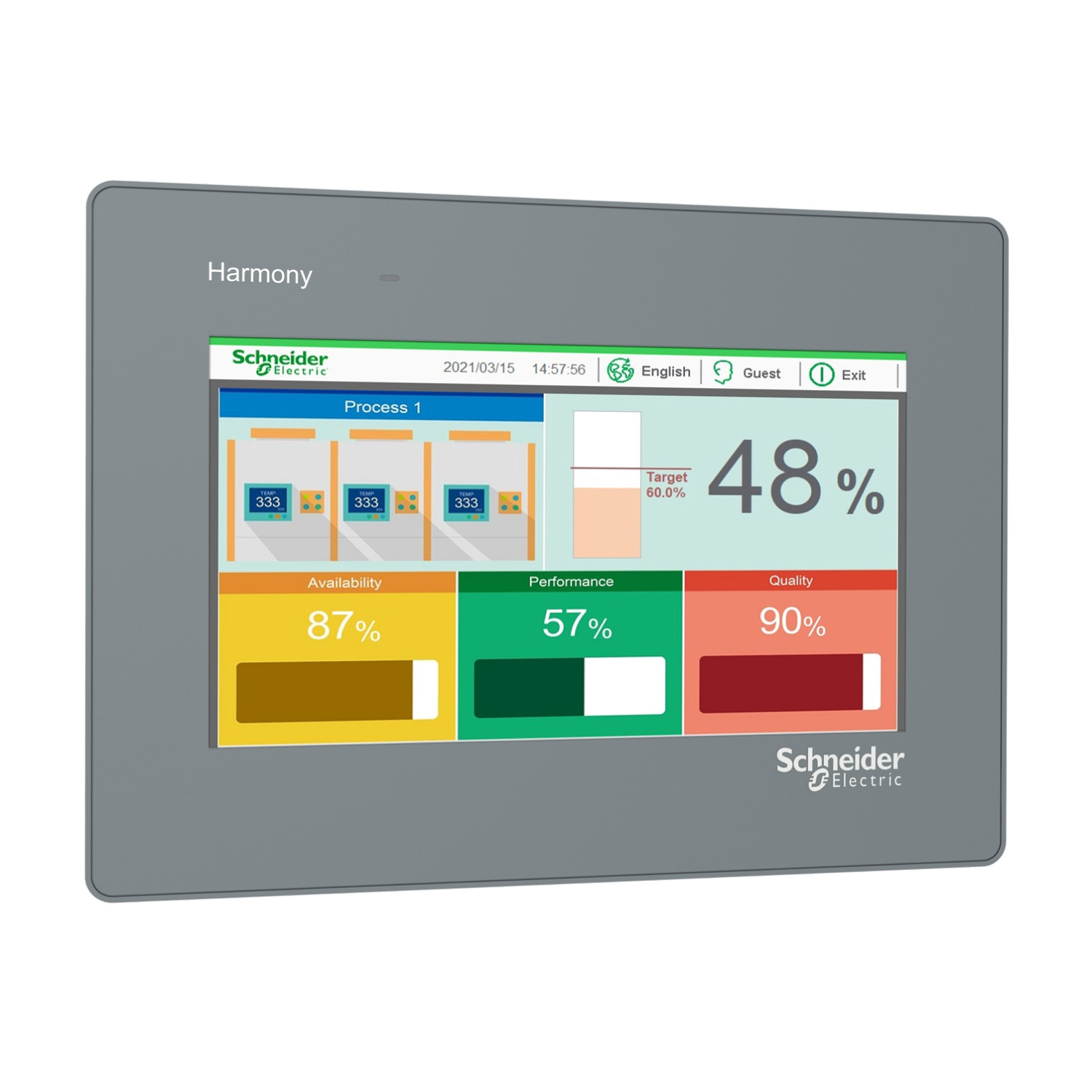 Schneider HMIET6401 | 7" wide screen touch panel, 16M colors, COM x 2, USB device, RTC, DC24V - Image 2