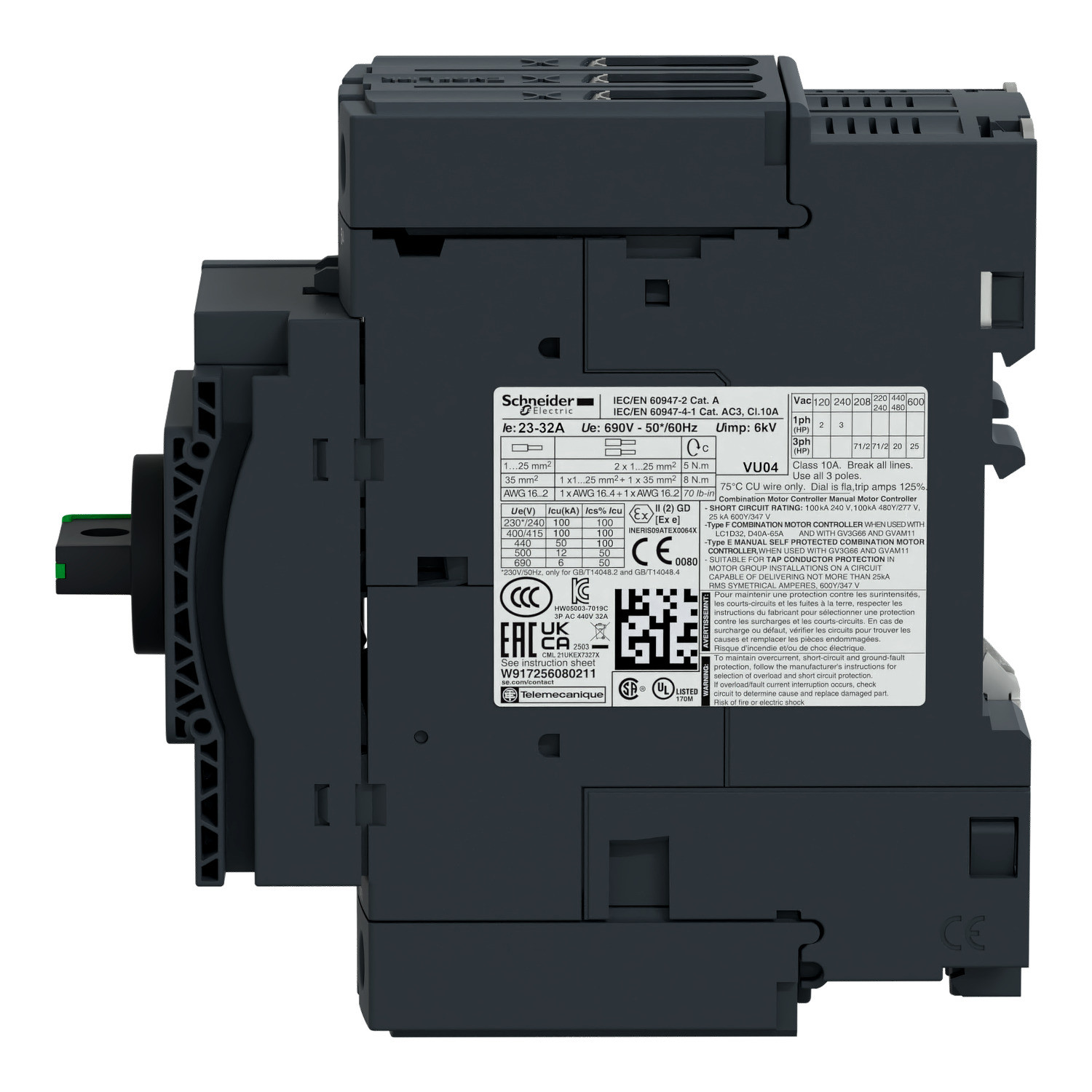 Schneider GV3P18 | Motor circuit breaker, TeSys GV3, 3P, 12-18 A, thermal magnetic, EverLink terminals 4 Schneider GV3P18 | Motor circuit breaker, TeSys GV3, 3P, 12-18 A, thermal magnetic, EverLink terminals - Image 4