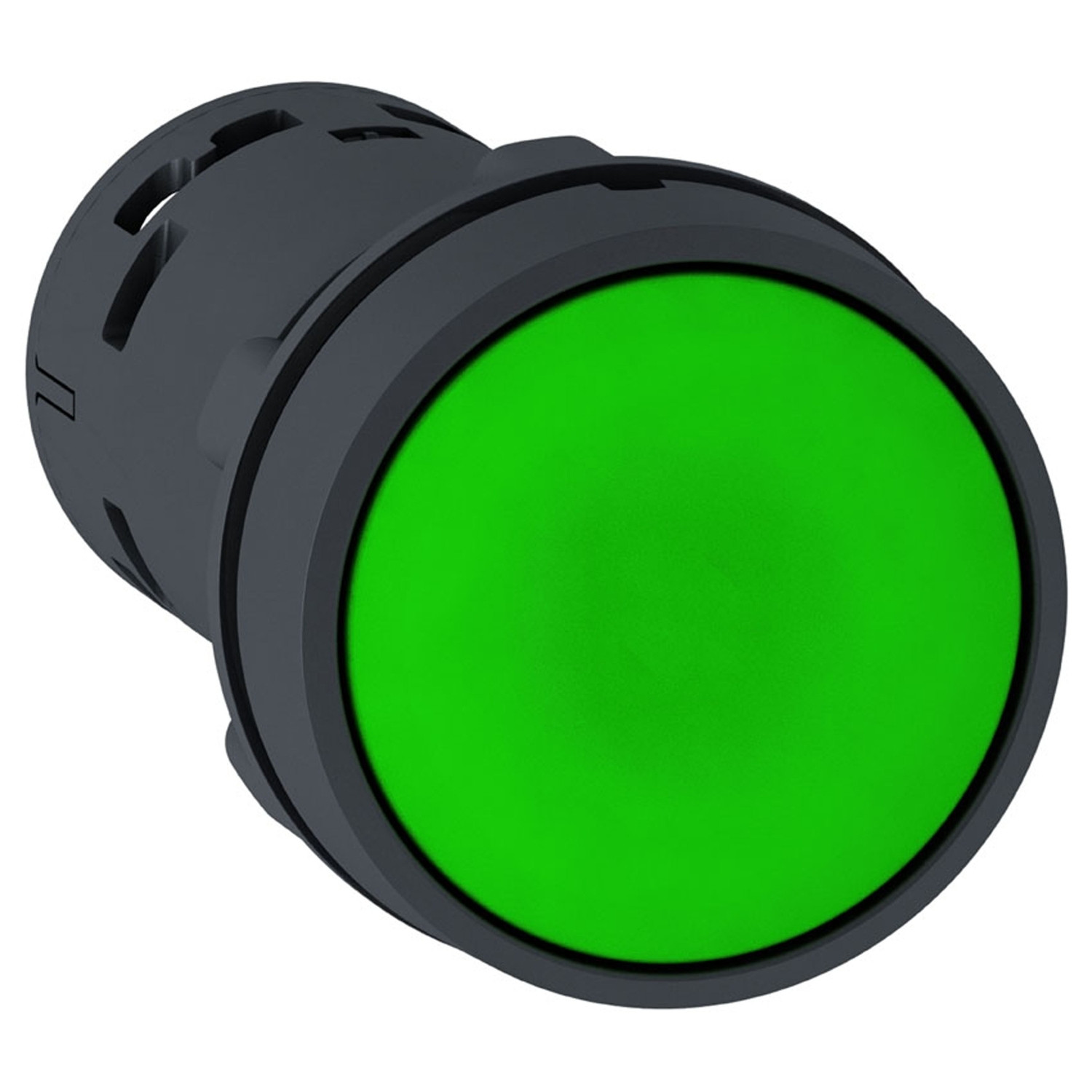 schneider XB7NH31 | Monolithic push button, plastic, green, Ø22, push and push to release, unmarked, 1 NO