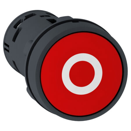 Schneider XB7NA4532 |  Push button, Harmony XB7, PB, Spring Rtn, red, NO+NC, White "O"