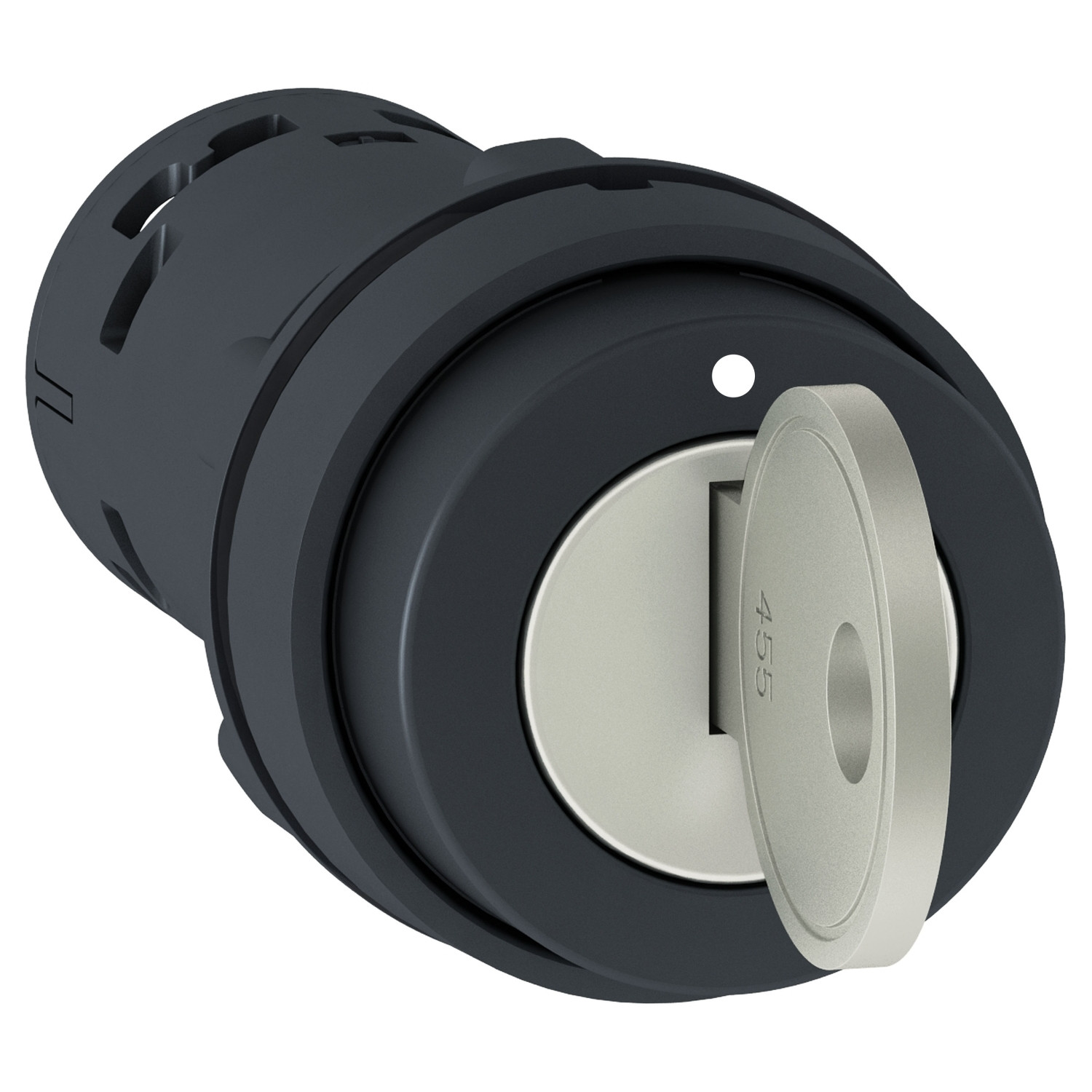Schneider XB7NG33 | Monolithic key switch selector, plastic, black, Ø22, key n°455, 3 positions, stay put, 2 NO