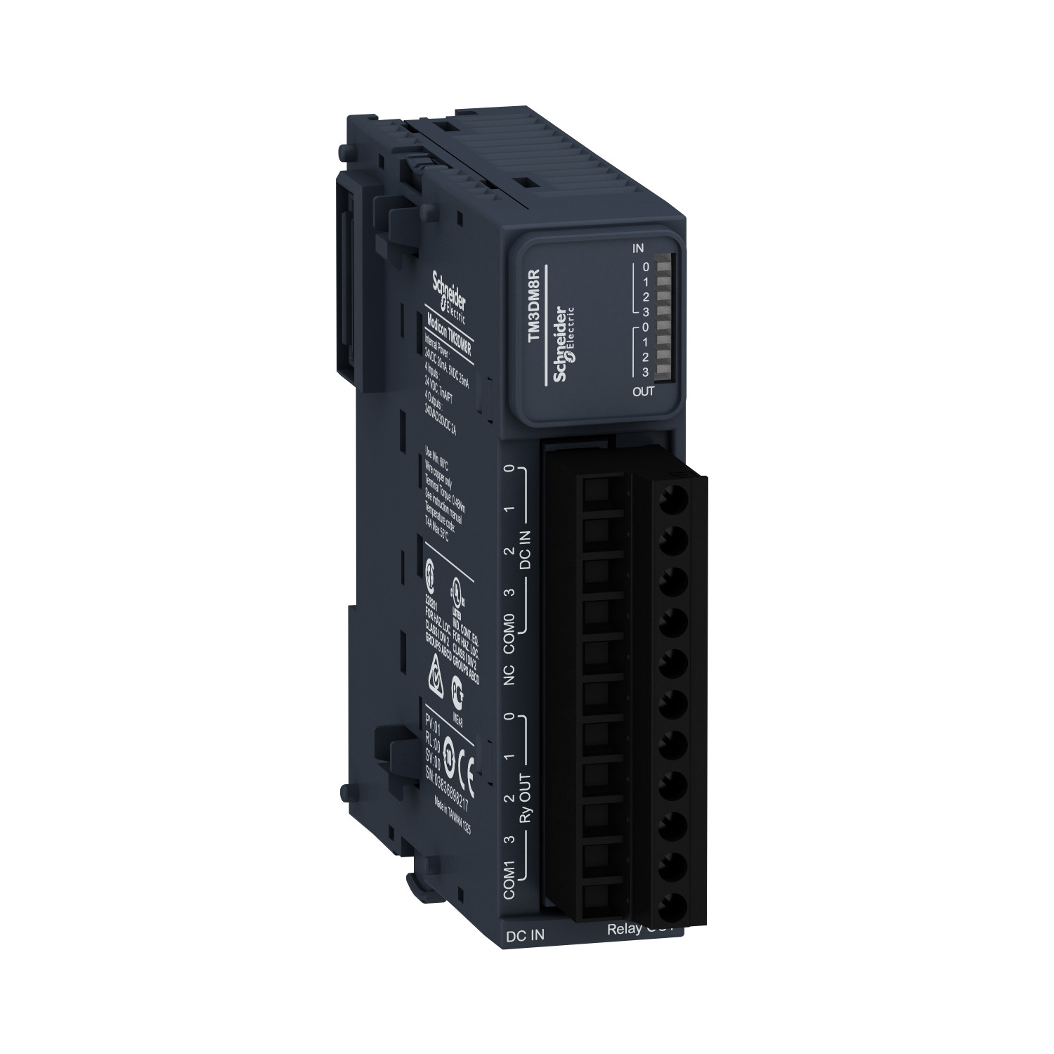 Schneider TM3DM8R | Modicon TM3 - 8 IO (4 inputs, 4 relay outputs, screw) 24Vdc