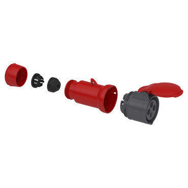 Schneider PKF16M435 | PratiKa wander socket - straight - 16 A - 3P + N + E - 380...415 V AC - IP44 - Image 2