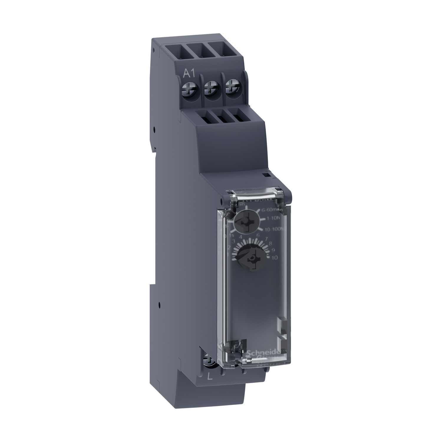 Schneider RE17LAMW | On-delay timing relay - 1 s..100 h - 24..240 V AC/DC - solid state output