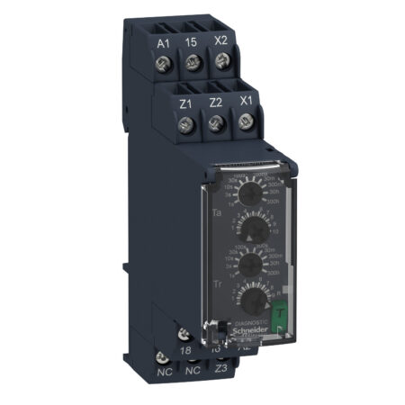 Schneider RE22R1MLMR Relay | Modular timing relay, 8 A, 0.05 s…300 h, 1 CO, asymmetrical flashing, 24...240 V AC/DC