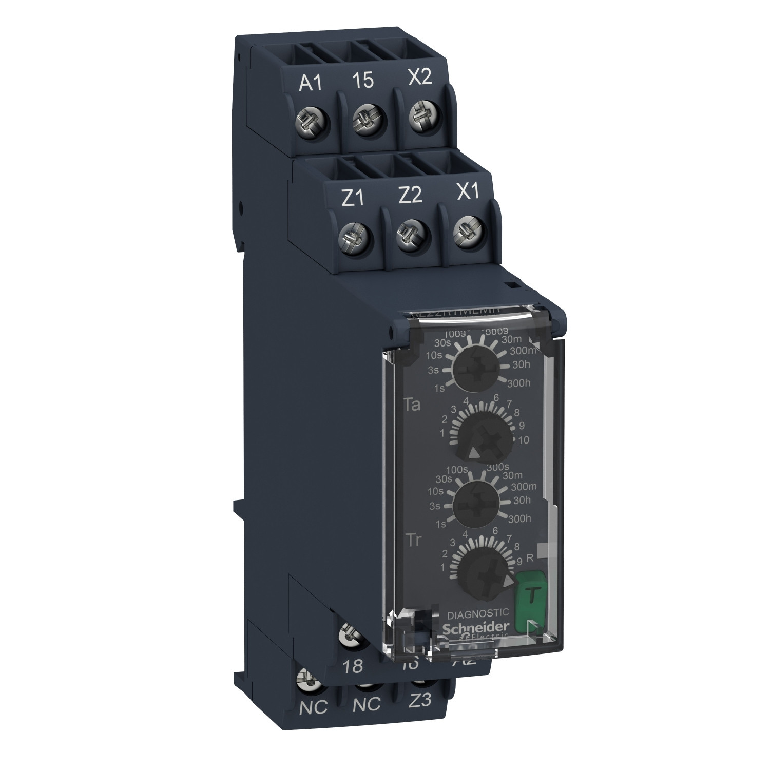 Schneider RE22R1MLMR Relay | Modular timing relay, 8 A, 0.05 s…300 h, 1 CO, asymmetrical flashing, 24...240 V AC/DC