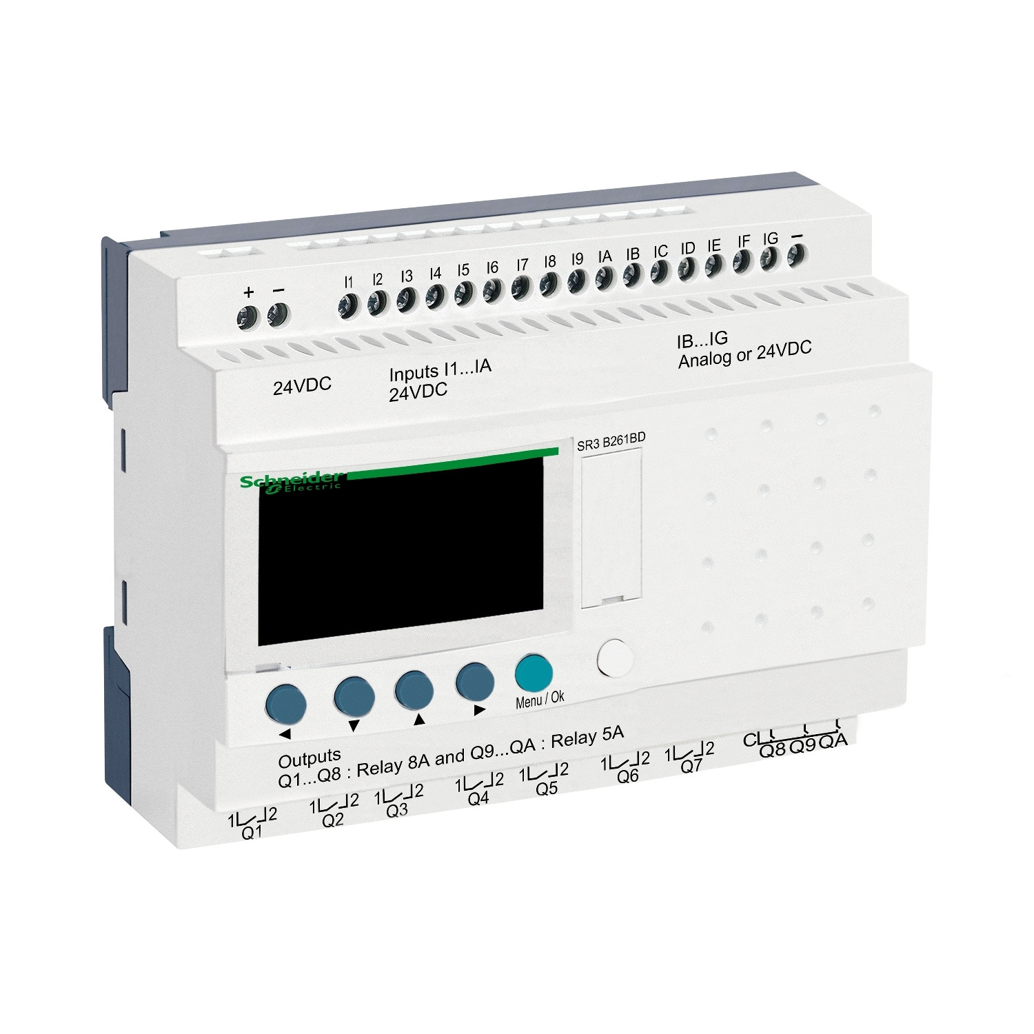 Schneider SR3B261BD | modular smart relay Zelio Logic - 26 I O - 24 V DC - clock - display
