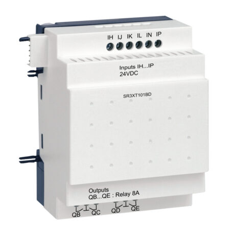 Schneider SR3XT101BD | discrete I/O extension module - 10 I O - 24 V DC - for Zelio Logic