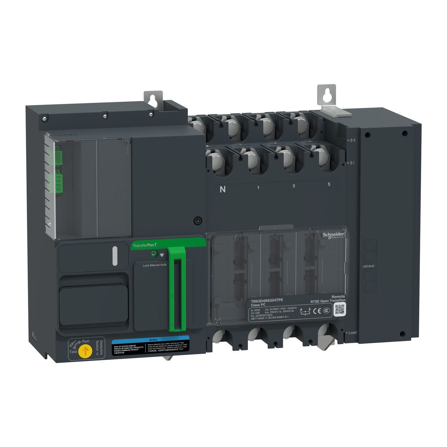 Schneider TR63D4R6304TPE | TransferPacT Remote, 630A, 400V, 4P, Remote, frame 630A