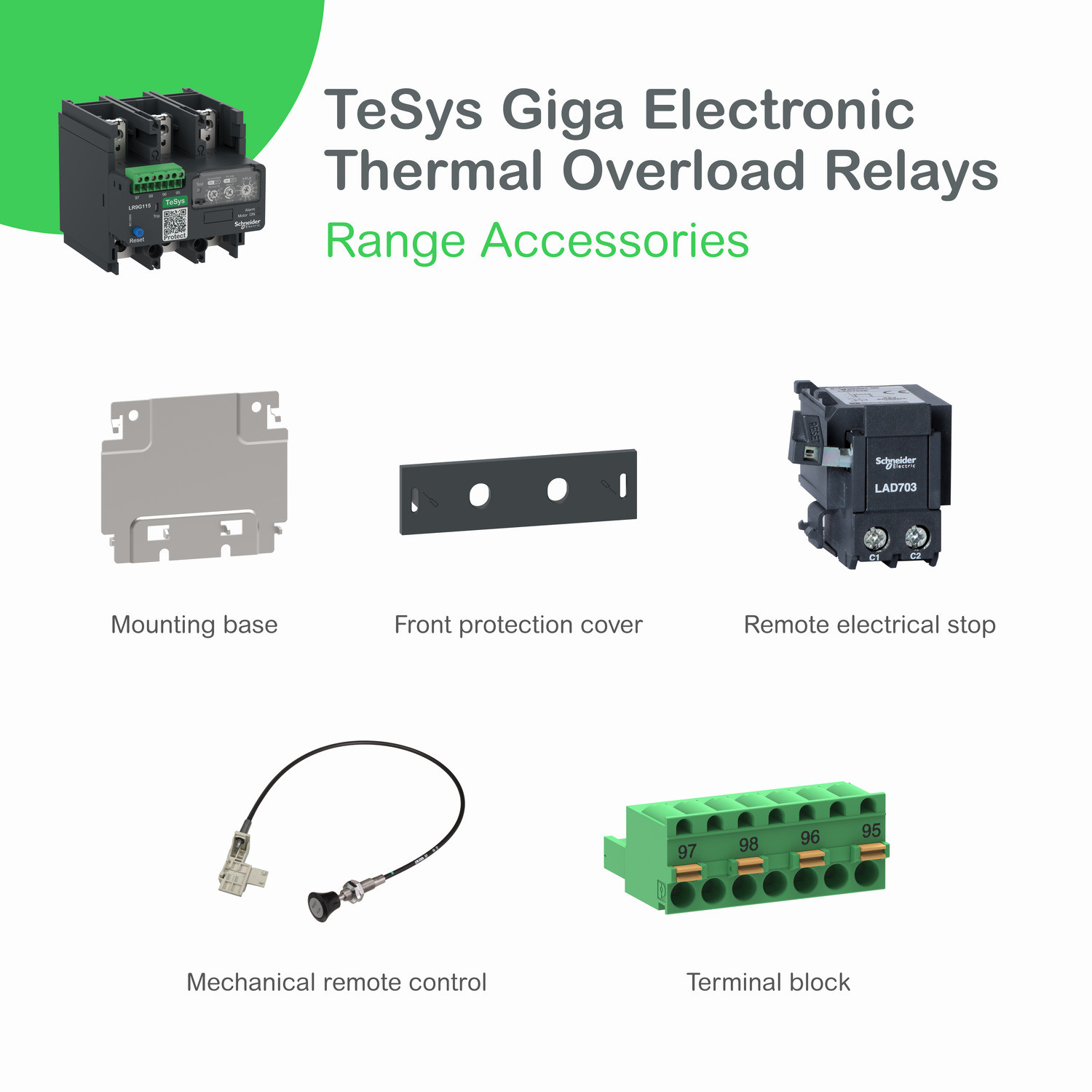 Schneider LR9G225 | Electronic thermal overload relay,TeSys Giga,57-225 A,class 5E-30E,push-in control connection - Image 3