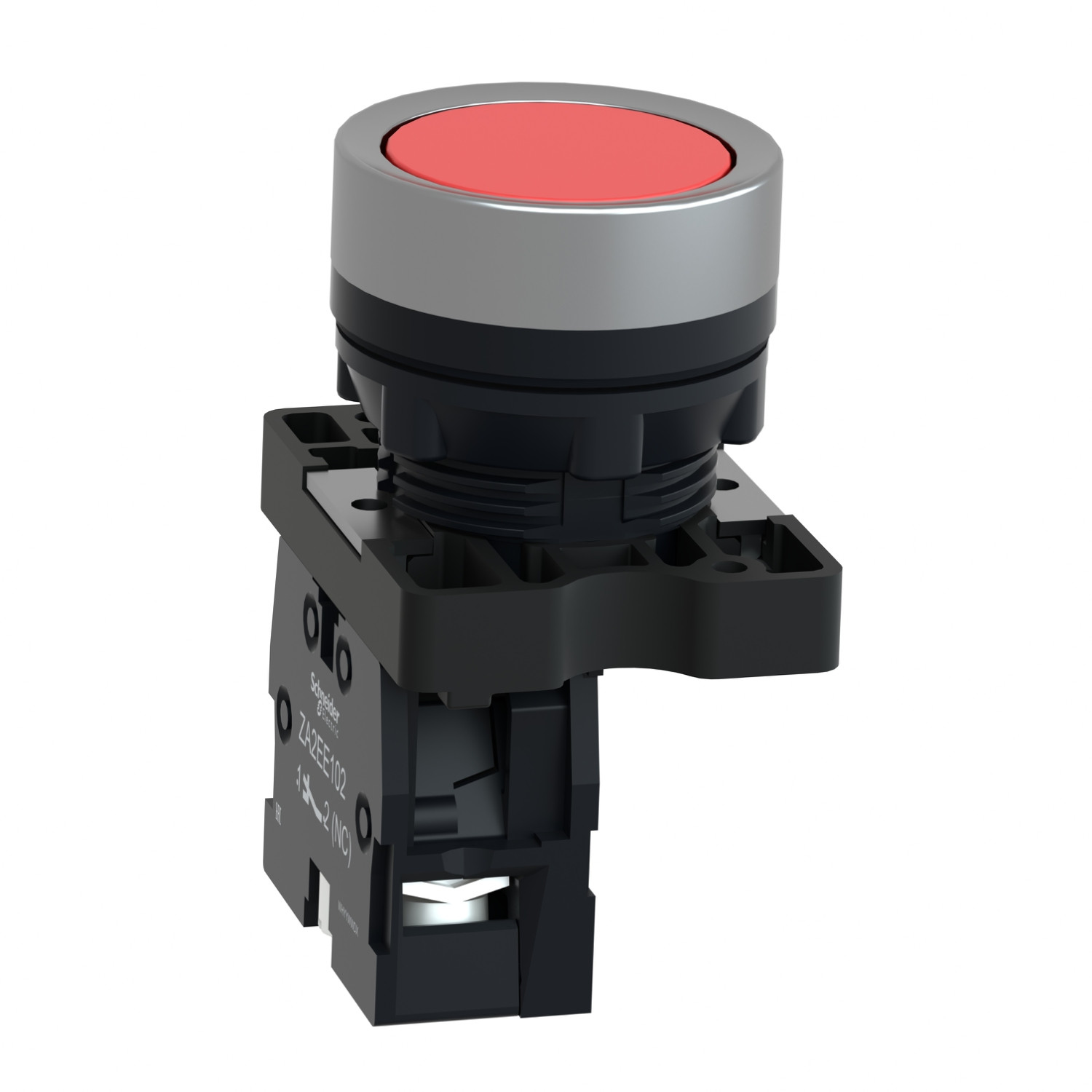 Schneider XA2EA42 Harmony | Round red push-button Ø 22 - flush spring return - 1NC - Image 7