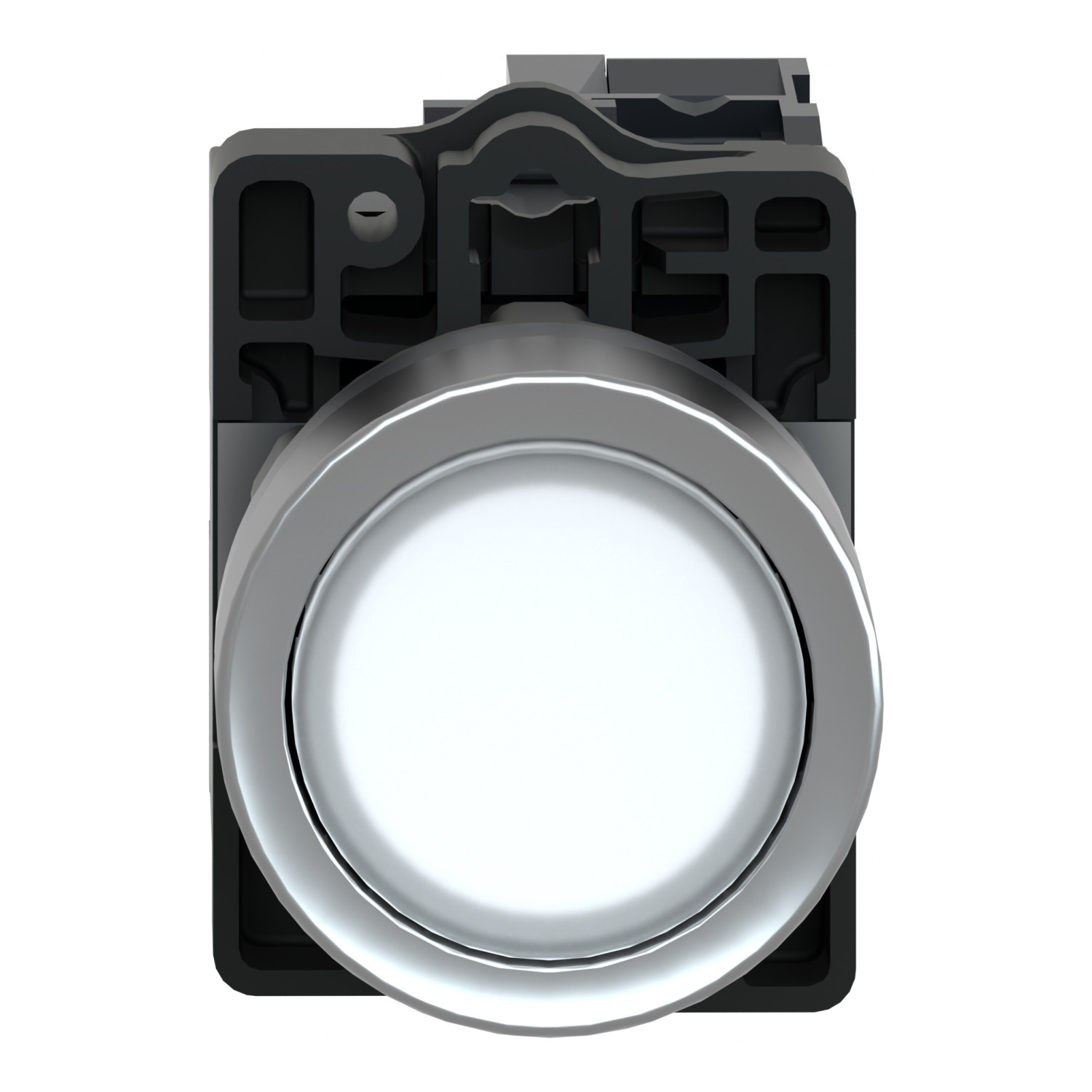 Schneider XA2EW31M1 Harmony | Complete illuminated push button, Easy Harmony XA2, plastic, flush, white, 22mm, spring return, 220V AC, 1NO