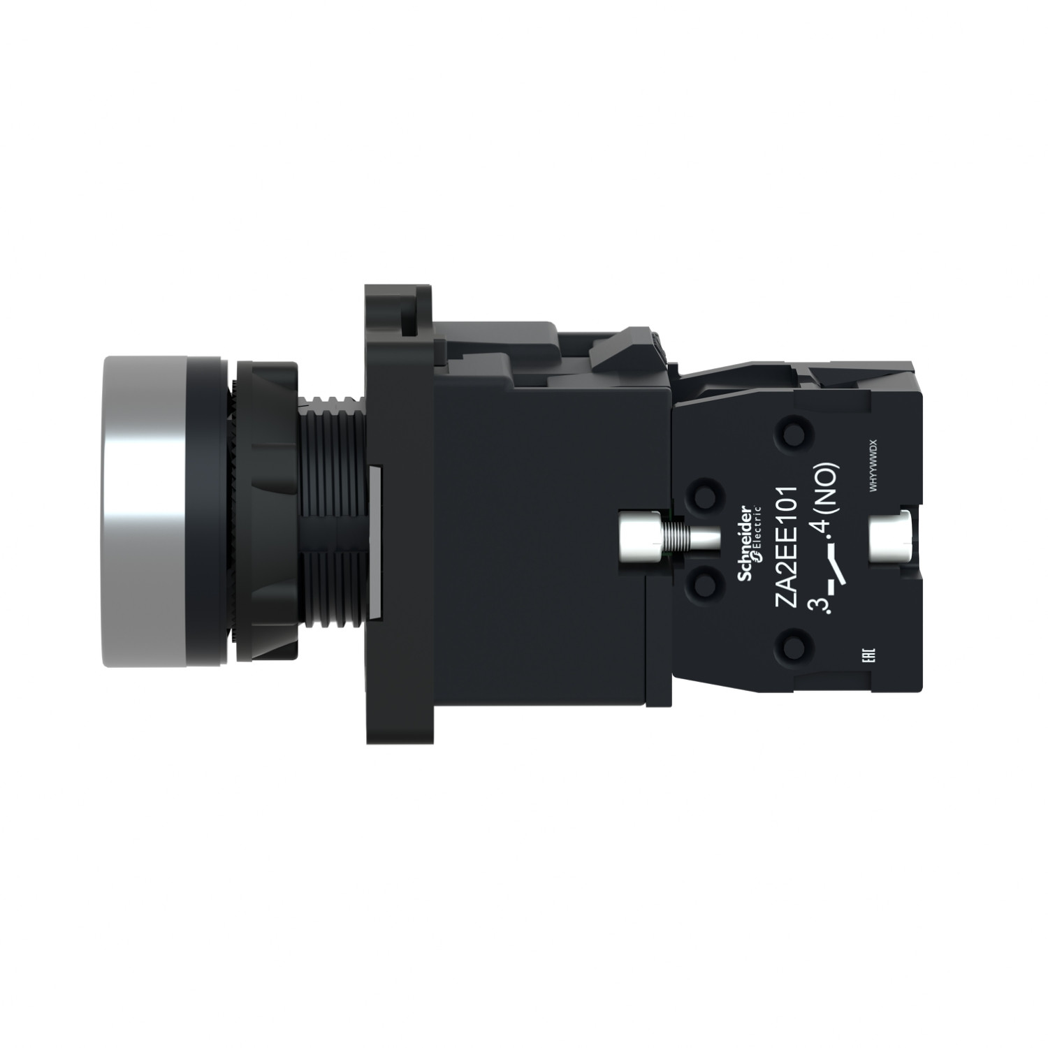 Schneider XA2EW33B1 Harmony | Green flush complete illum push-button - Ø22 - flush - 24V AC/DC - 1NO - Image 3