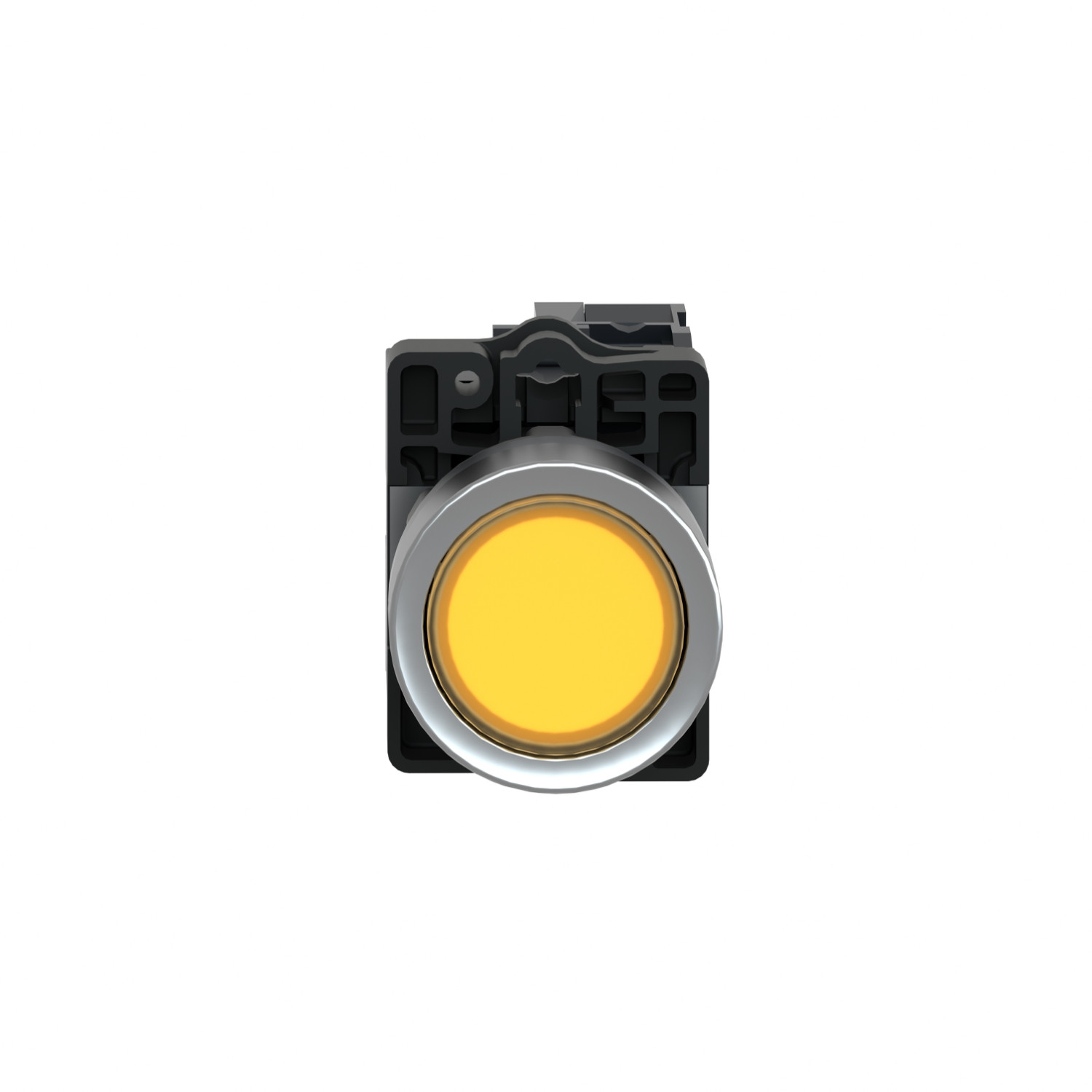 Schneider XA2EW35B1 Harmony | Yellow flush complete illum push-button - Ø22 - flush - 24V AC/DC - 1NO - Image 2