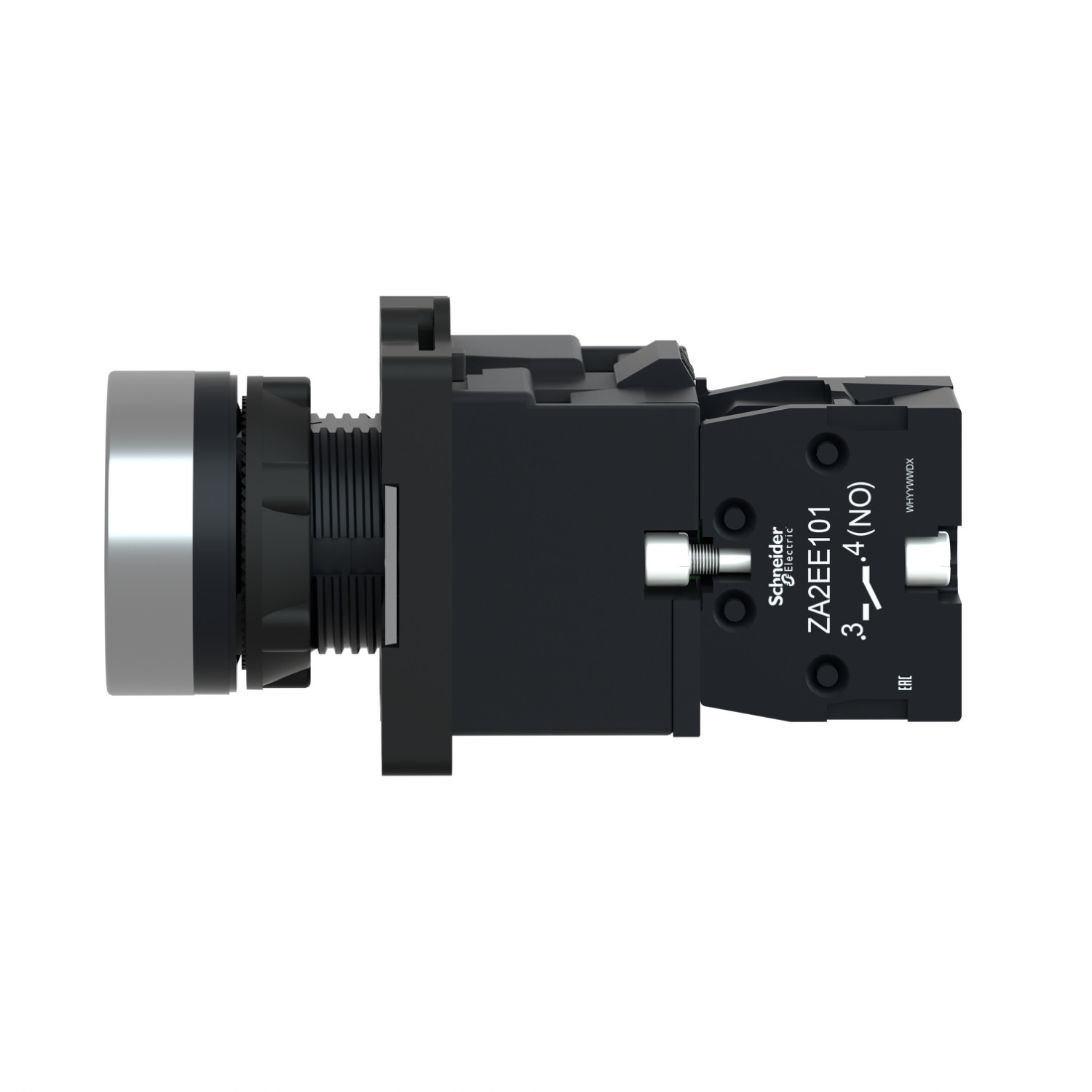 Schneider XA2EW36B1 Harmony | Complete illuminated push button, Easy Harmony XA2, plastic, flush, blue, 22mm, spring return, 24V AC DC, 1NO - Image 4