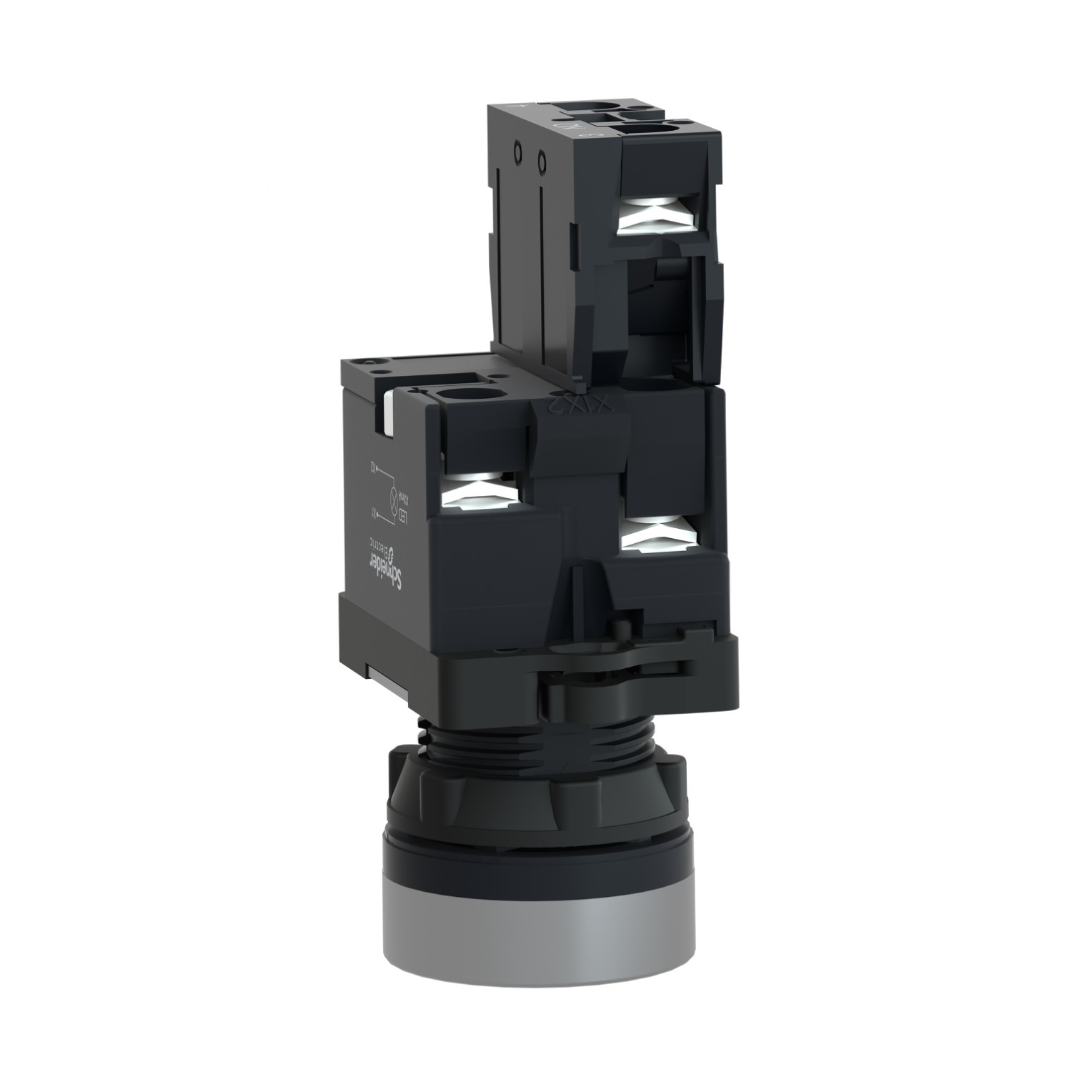 Schneider XA2EW36M1 Harmony | Complete illuminated push button, Easy Harmony XA2, plastic, flush, blue, 22mm, spring return, 220V AC, 1NO - Image 2