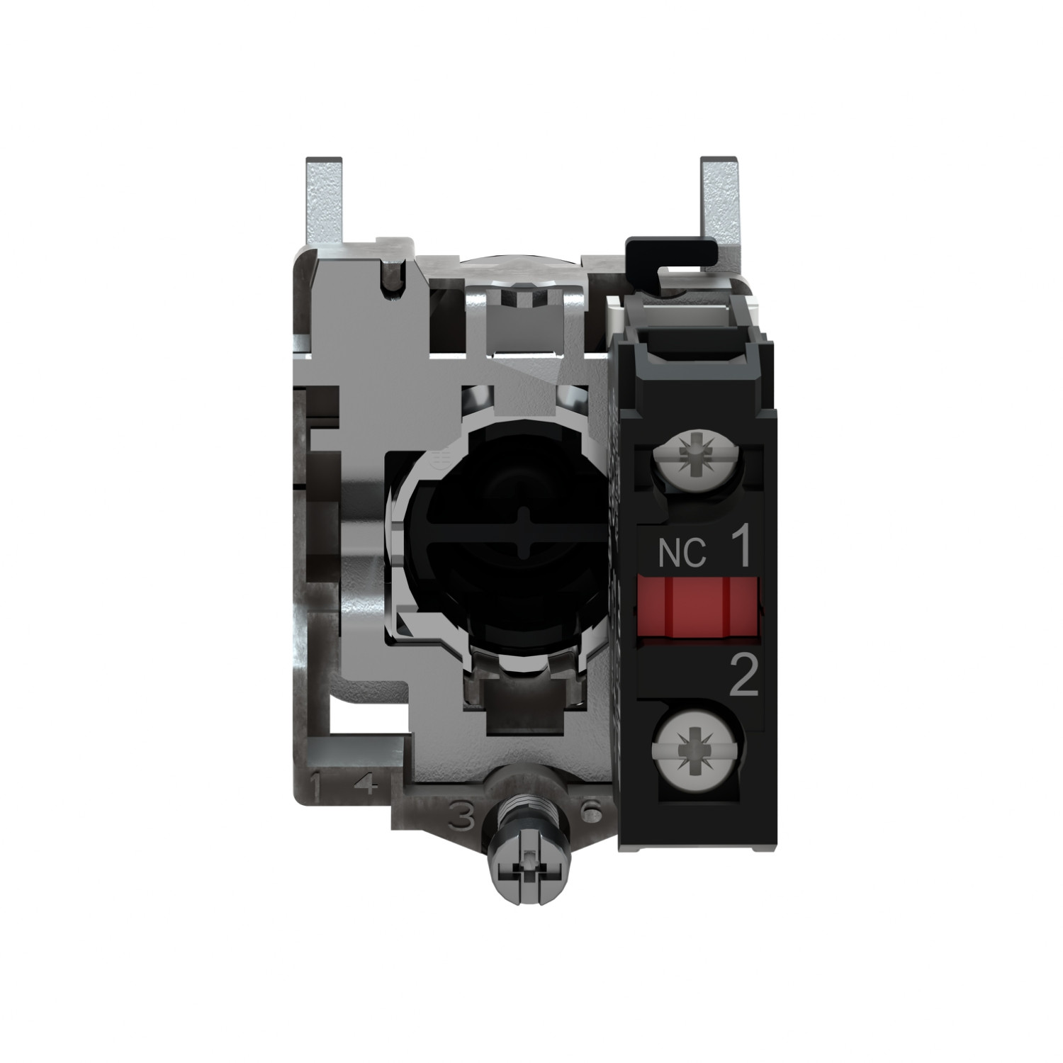Schneider XB4BA42 Harmony | Push button, metal, flush, red, Ø22, spring return, unmarked, 1NC - Image 2