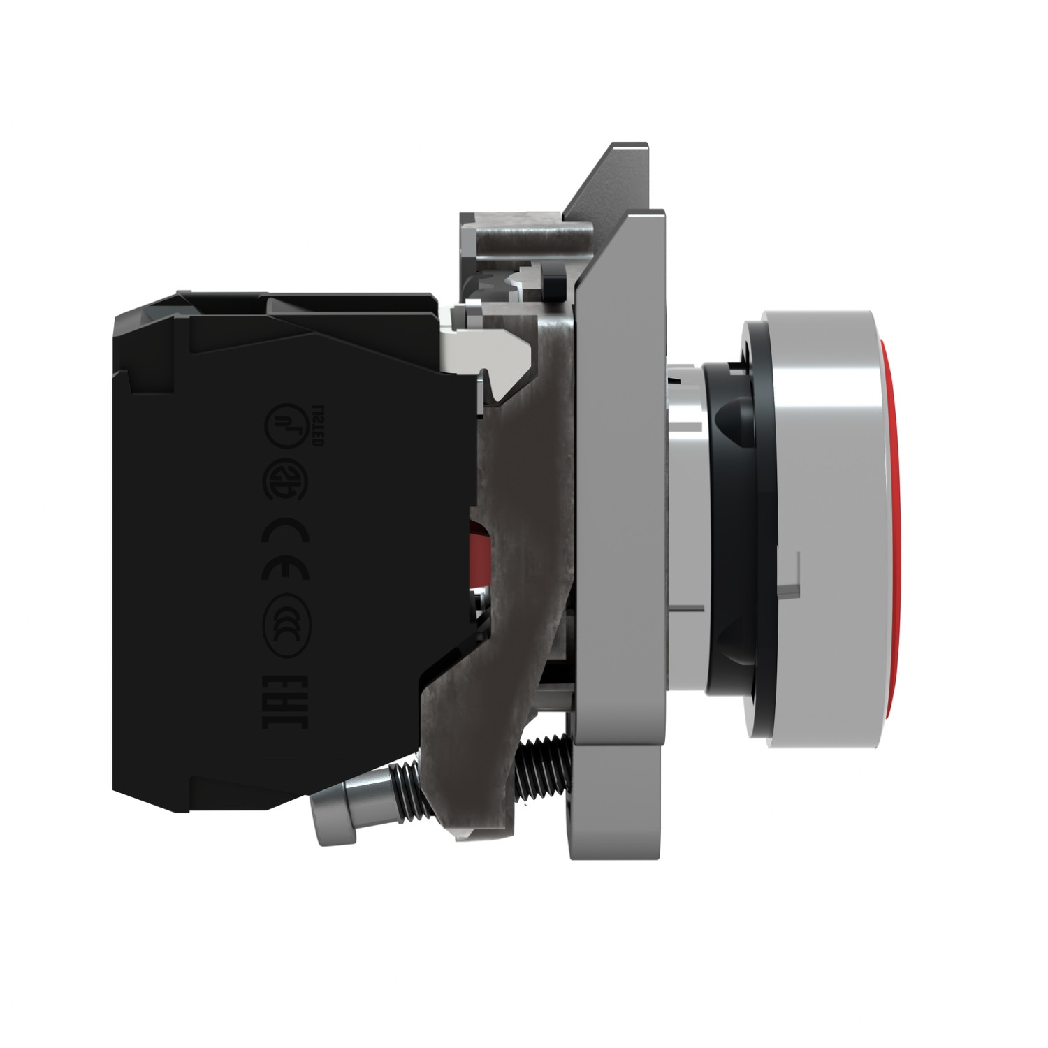 Schneider XB4BA42 Harmony | Push button, metal, flush, red, Ø22, spring return, unmarked, 1NC - Image 3