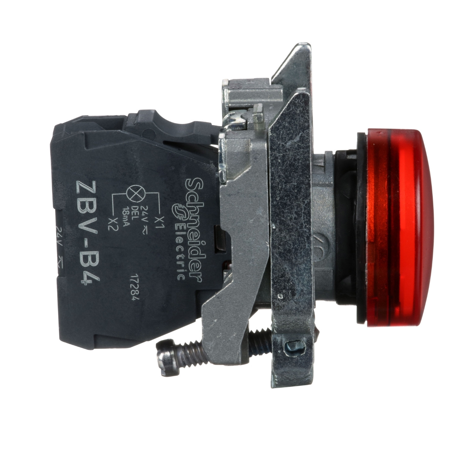 Schneider XB4BA42 Harmony | Push button, metal, flush, red, Ø22, spring return, unmarked, 1NC - Image 5