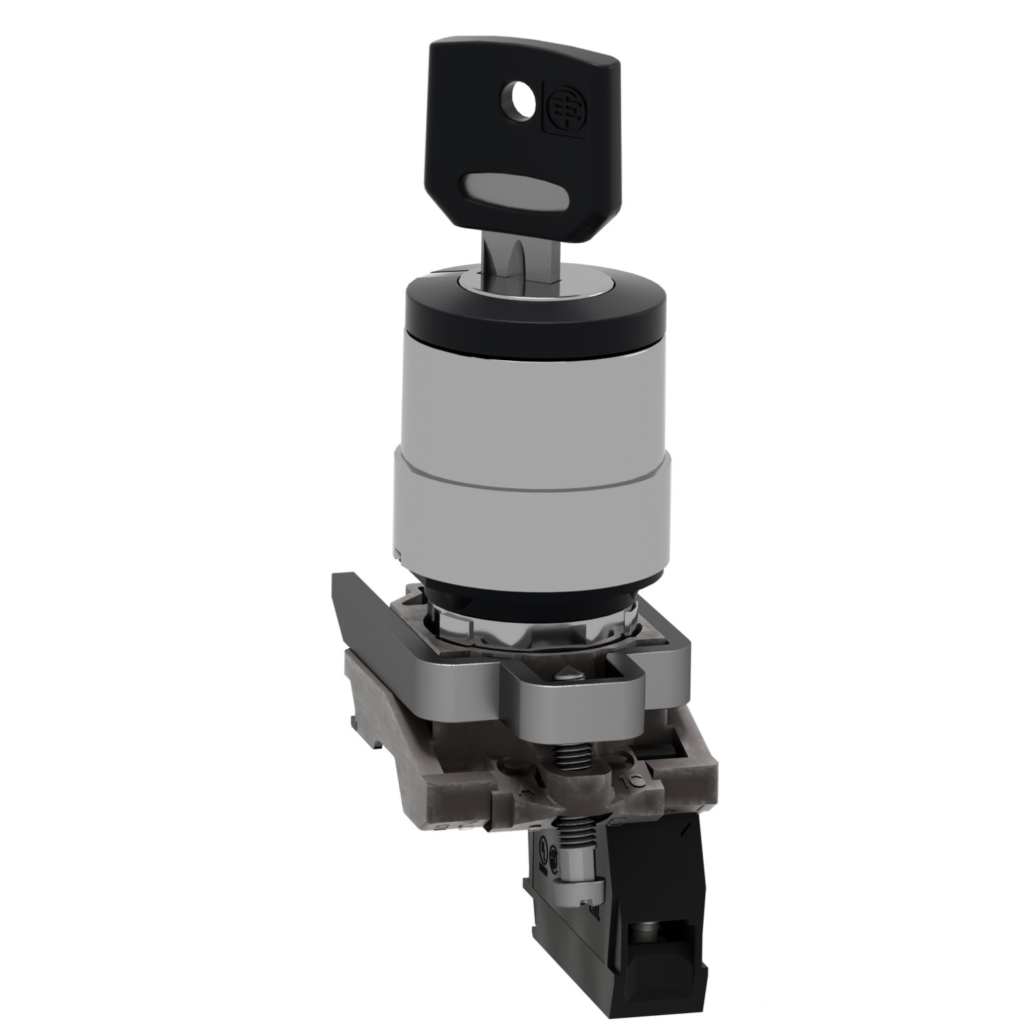 Schneider XB4BG21 | Key switch selector, metal, black, Ø22, key n°455, 2 positions, stay put, 1 NO - Image 2