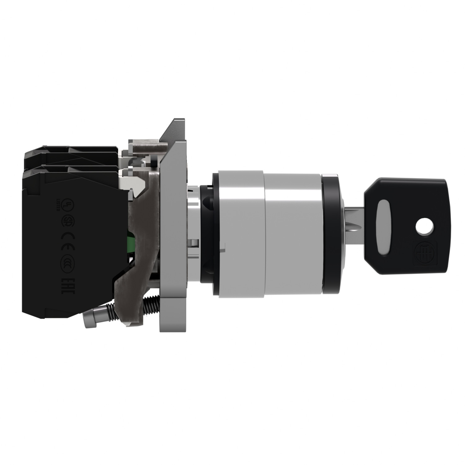 Schneider XB4BG33 Harmony | Key switch selector, metal, black, Ø22, key n°455, 3 positions, stay put, 2 NO - Image 4