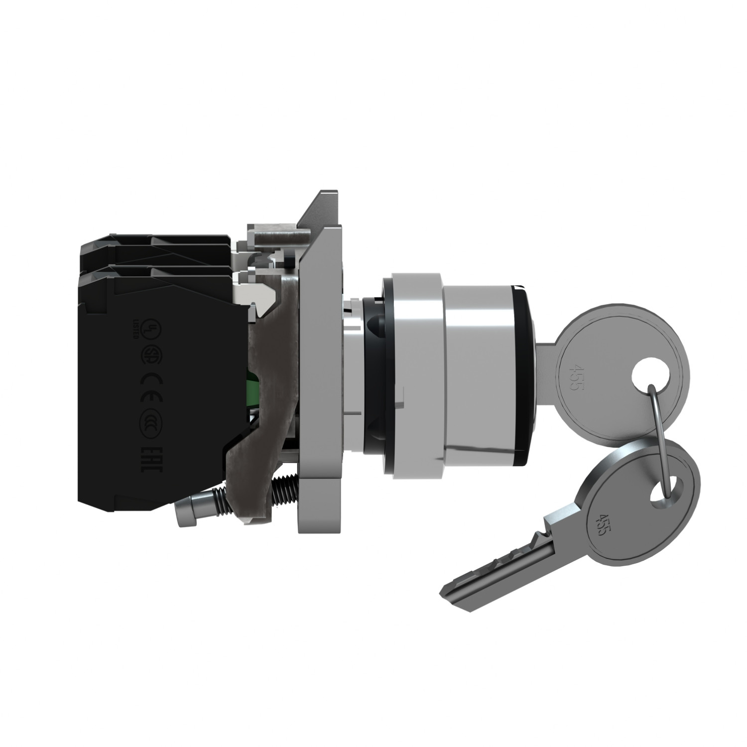 Schneider XB4BG33 Harmony | Key switch selector, metal, black, Ø22, key n°455, 3 positions, stay put, 2 NO - Image 8
