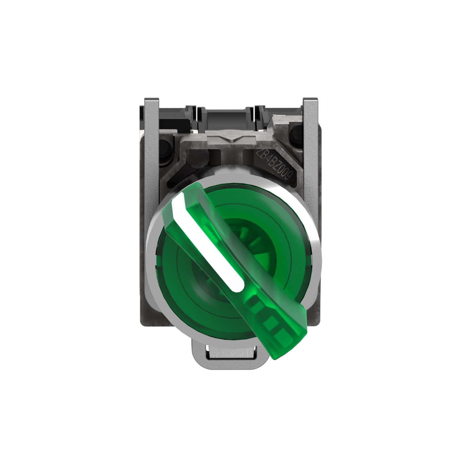 Schneider XB4BK123M5 Harmony | Illuminated selector switch, metal, green, Ø22, 2 positions, stay put, 230...240 V AC, 1 NO + 1 NC - Image 3