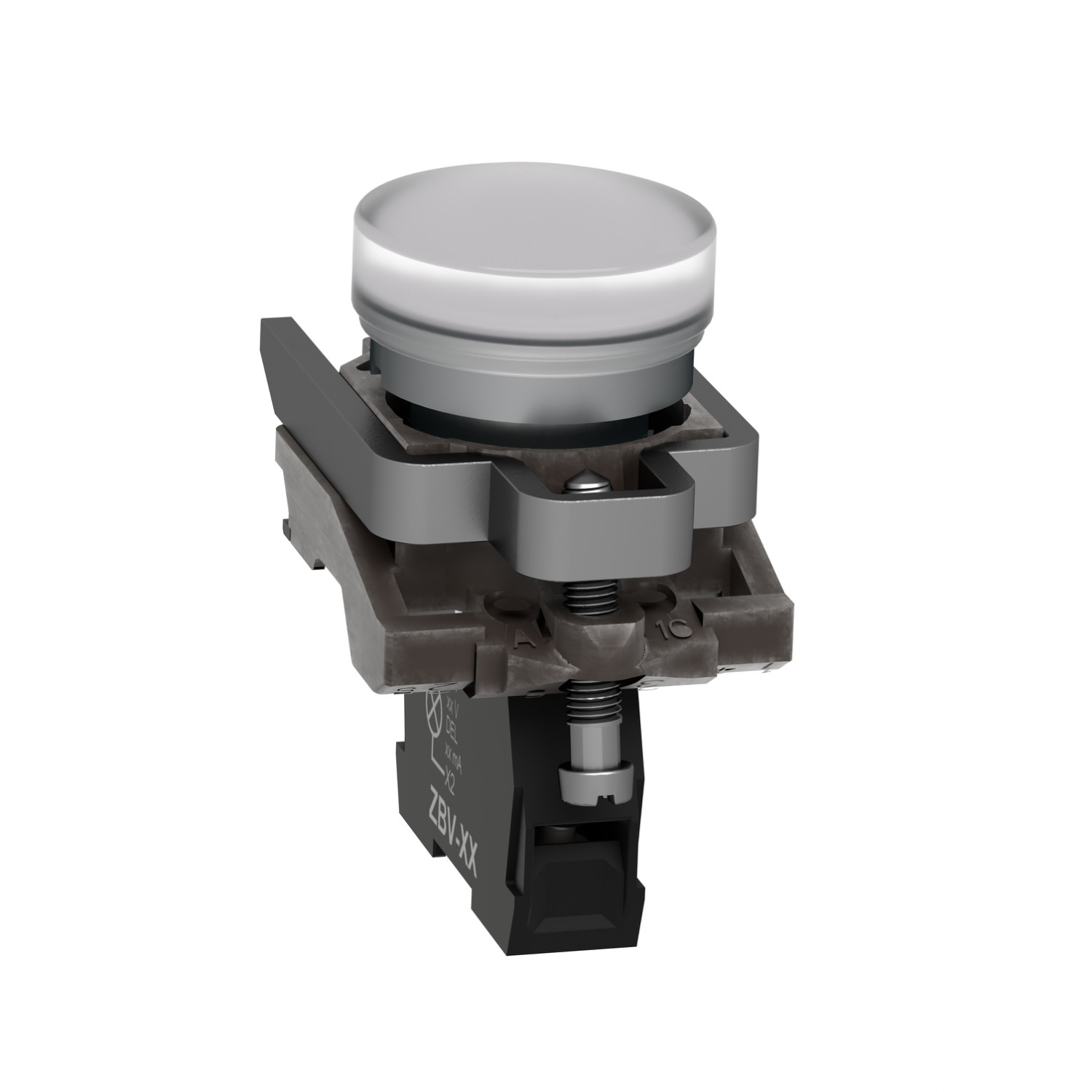 Schneider XB4BV61 | Pilot light, metal, white, Ø22, plain lens with BA9s bulb, <= 250 V - Image 2