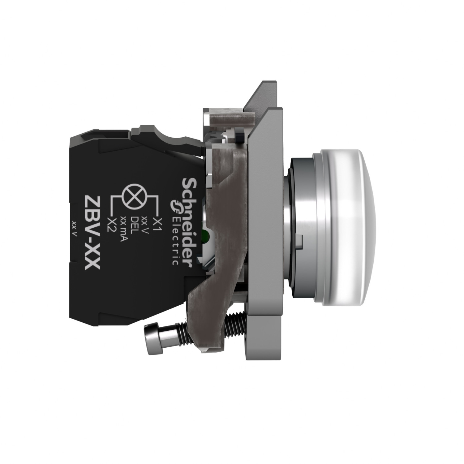 Schneider XB4BV61 | Pilot light, metal, white, Ø22, plain lens with BA9s bulb, <= 250 V - Image 3