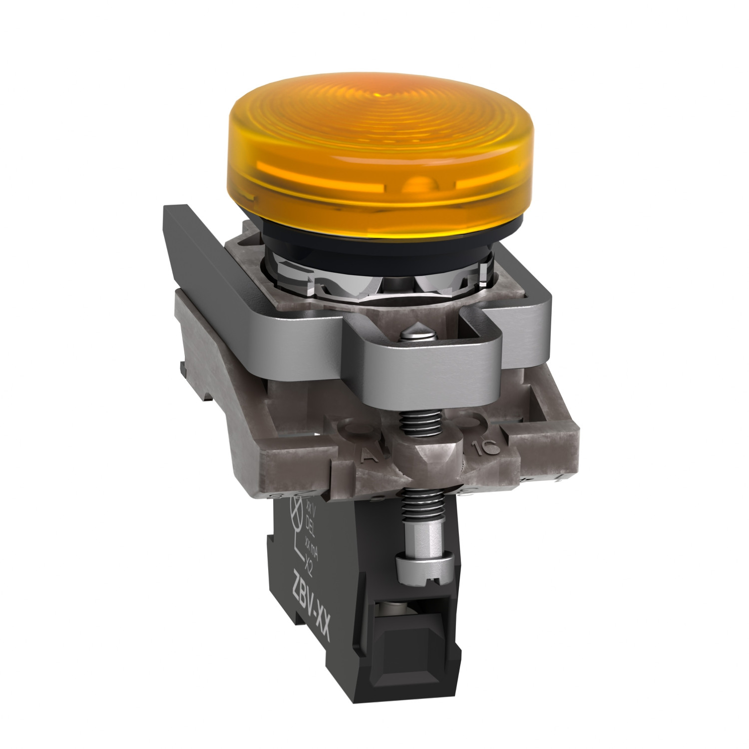 SchneiderXB4BV65 Harmony | Pilot light, metal, orange, Ø22, plain lens with BA9s bulb, <= 250 V - Image 2