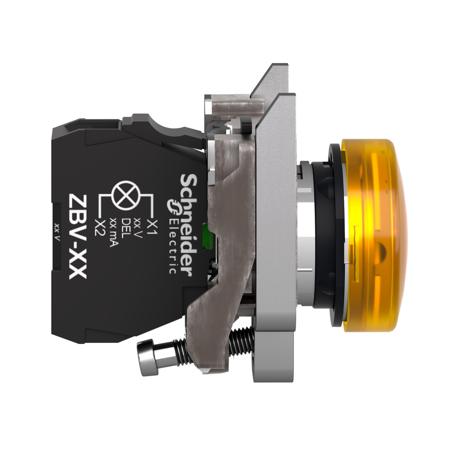 SchneiderXB4BV65 Harmony | Pilot light, metal, orange, Ø22, plain lens with BA9s bulb, <= 250 V - Image 3