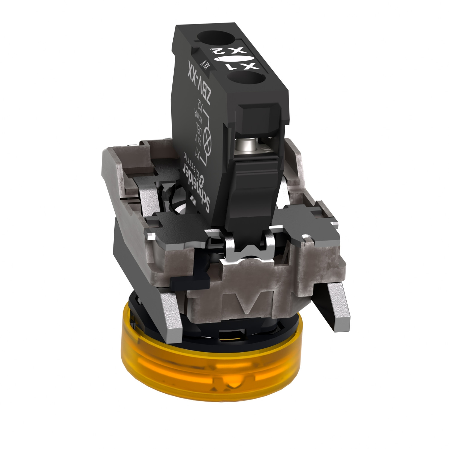 SchneiderXB4BV65 Harmony | Pilot light, metal, orange, Ø22, plain lens with BA9s bulb, <= 250 V - Image 4