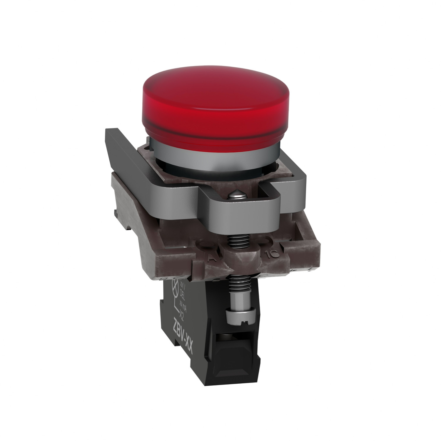 Schneider XB4BVB4 Harmony | Pilot light, metal, red, Ø22, plain lens with integral LED, 24 V AC/DC - Image 4