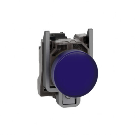 Schneider XB4BVB6 Harmony | Pilot light, metal, blue, Ø22, plain lens with integral LED, 24 V AC/DC