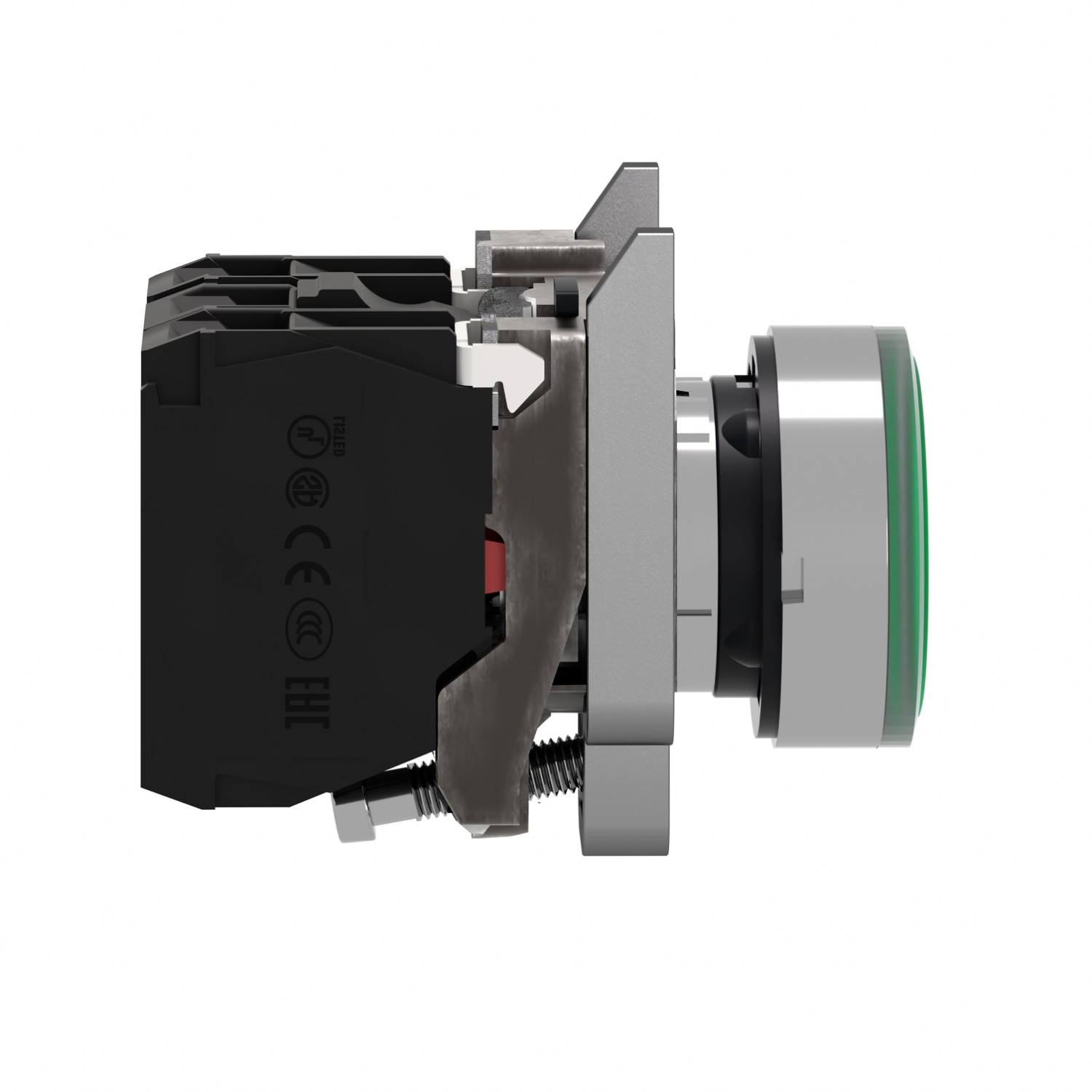 Schneider XB4BW33M5 | Illuminated push button, metal, flush, green, Ø22, spring return, 230...240 V AC, 1 NO + 1 NC - Image 5