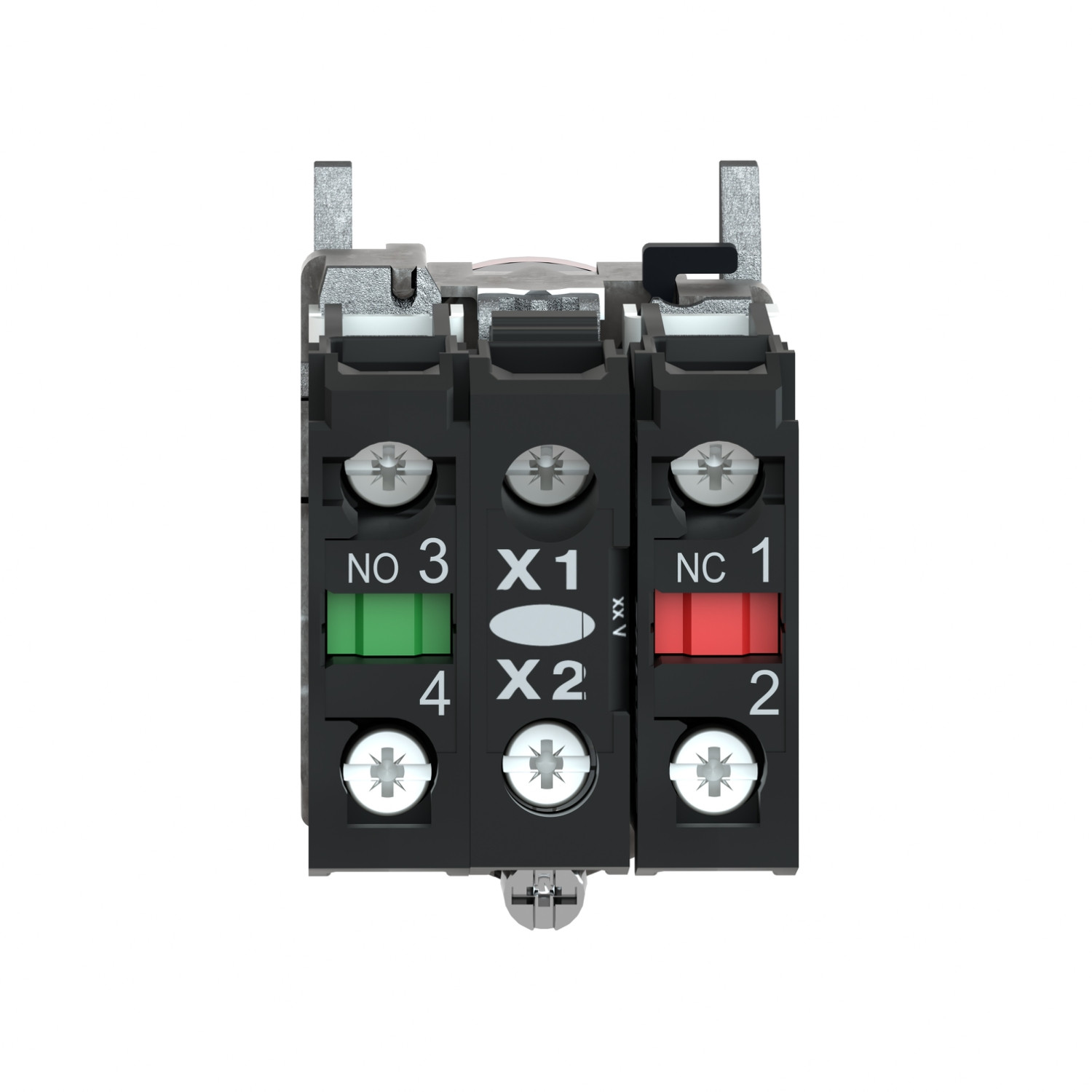 Schneider XB4BW3465 Harmony | Illuminated push button, metal, flush, red, Ø22, spring return, <= 250 V, 1 NO + 1 NC - Image 4