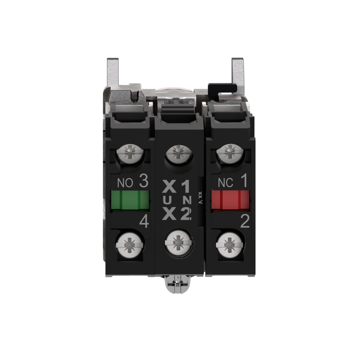 Schneider XB4BW34B5 | Illuminated push button, metal, flush, red, Ø22, spring return, 1 NO + 1 NC 24 V AC/DC - Image 4
